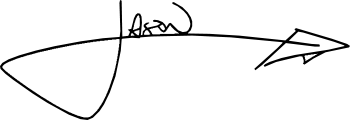 Jason Myles signature with a paper-plane flourish